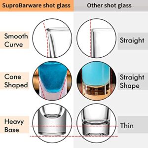 SuproBarware Shot Glasses Set of 24-1.2 oz/35 ml Clear Shot Glass with Heavy Base, Rock Shot Glasses bulk for Cocktail, Vodka, Espressos, Liqueurs, Tequila and Desserts