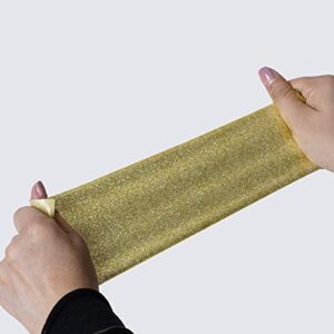 Gold Glitter HTV Heat Transfer Vinyl Roll - 12in x 10ft Iron on Vinyl for Cricut & Silhouette Easy to Cut & Weed for Shirts Gifts