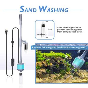 hygger 360GPH Electric Aquarium Gravel Cleaner, 5 in 1 Automatic Fish Tank Cleaning Tool Set Vacuum Water Changer Sand Washer Filter Siphon Adjustable Length 15W