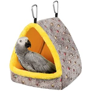 mewtogo large winter warm bird nest house, comfortable bird bed for cage with mat, hanging hammock shed hideaway hut for macaws african grey amazon parrots lovebird parakeets
