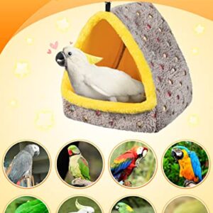 MEWTOGO Large Winter Warm Bird Nest House, Comfortable Bird Bed for Cage with Mat, Hanging Hammock Shed Hideaway Hut for Macaws African Grey Amazon Parrots Lovebird Parakeets