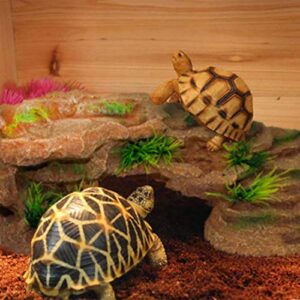 PINVNBY Turtle Basking Platform,Tortoise Resin Dock Resting Rock Reptile Habitat Ornament Hiding Cave Floating Ledge Aquarium Decoration for Bearded Dragons,Lizard,Newts,Frogs