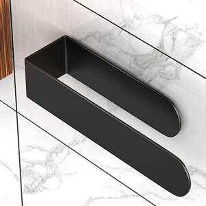 hufeeoh hand towel holder - self adhesive bathroom towel bar stick on wall - sus 304 stainless steel brushed - black