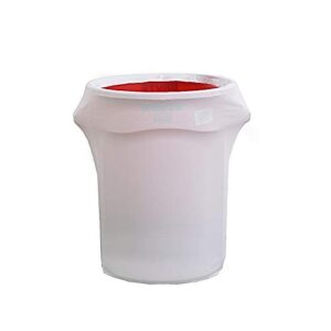 balsacircle 41-50 gallons white stretchable spandex round waste trash bin container cover wedding party fundraiser decorations