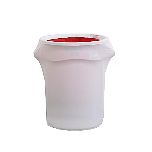 BalsaCircle 41-50 gallons White Stretchable Spandex Round Waste Trash Bin Container Cover Wedding Party Fundraiser Decorations