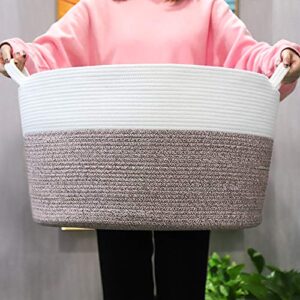 storage nest extra large cotton laundry basket gift 21.7"x21.7"x13.8" suitable for loading blankets, toys, clothes and other sundries you need.?