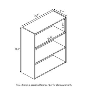 Furinno Pasir 3-Tier Open Shelf Bookcase, French Oak Grey & Basic 3x2 Bookcase Storage, 3 X 2, French Oak Grey/Black