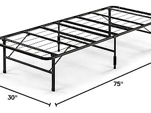 Zinus SmartBase Zero Assembly 14 Inch Bed Frame / Mattress Foundation (No Box Spring Needed) - Narrow Twin & Memory Foam 5 Inch Cot Size / Narrow Twin Mattress