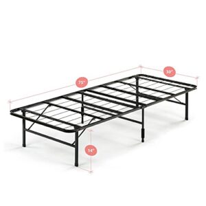 Zinus SmartBase Zero Assembly 14 Inch Bed Frame / Mattress Foundation (No Box Spring Needed) - Narrow Twin & Memory Foam 5 Inch Cot Size / Narrow Twin Mattress