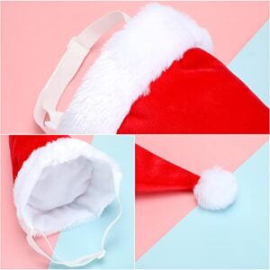 Christmas Dog Bandanas Hat Set 4 Pieces Christmas Dog Bandana Adjustable Pet Triangle Scarf and 2 Pieces Pet Santa Hat Dog Christmas Hat for Pets Dogs Cats Christmas Costumes (Santa Patterns, Large)