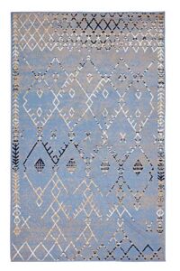 furnish my place trellis pattern rug - 7 ft. 8 in. x 11 ft, light blue, bohemian rug with transitional design