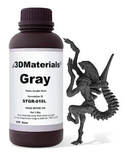 3dmaterials superfast 3d printer resin water washable, 0.6 sec 50um printing, made in korea (1000g, dark grey)