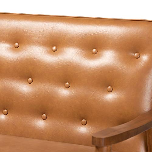 Baxton Studio Sorrento Sofas, Tan/Walnut Brown