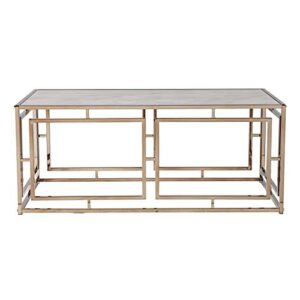 SEI Furniture Simondley Cocktail Table, 24D x 43.75W x 18H in, Champagne w/Faux Marble