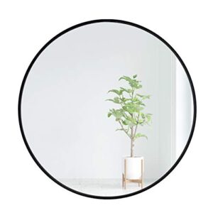 emaison black round wall mirror, 24 inch rustic matte mirror for bathroom, entry, dining room, and living room. metal circle mirror for wall, vanity mirror, large decorative mirror.