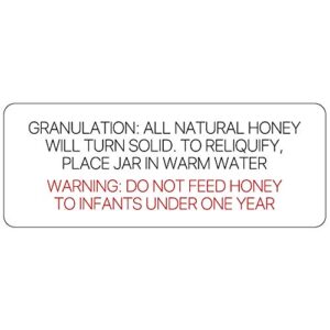 Honey Raw Organic Pure Rectangle Personalized Farm Home Made Product Kitchen Name Mason Jar Labels (Honey Warning Labels)