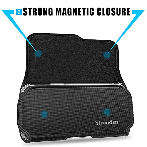 Stronden Holster for Samsung Galaxy S23, S22, S21, S20, S10, S9, S8, Nylon Holster Belt Case with Metal Clip & Magnetic Closure, Nylon Pouch Phone Holder (Fits Slim/Thin Case Only)