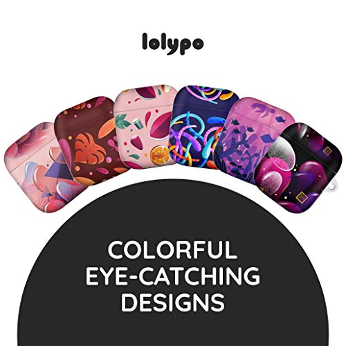 Lolypo AirPods Compatible Case - Portable & Protective Storage Cover for Wireless Earphone with Metal Carabiner & Cleaning Brush - Supports Wireless Charging - Colorful, Unique Design (Autumn)