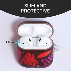 Lolypo AirPods Compatible Case - Portable & Protective Storage Cover for Wireless Earphone with Metal Carabiner & Cleaning Brush - Supports Wireless Charging - Colorful, Unique Design (Autumn)