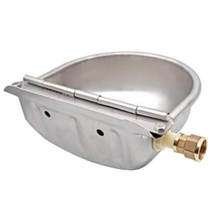 MUDUOBAN Stainless Steel Float Valve Water Bowl with Connector for Cattle Horse Automatic Hog Goat Pet Waterer with Plug