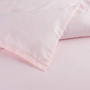 Amazon Basics Soft, Easy Wash, Lightweight Microfiber Kids Duvet Cover Set (Duvet Insert Sold Separately) - Twin/TwinXL, Peony Pink