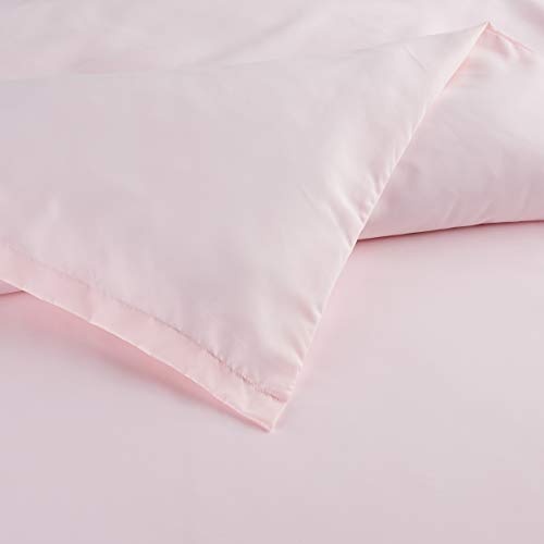 Amazon Basics Soft, Easy Wash, Lightweight Microfiber Kids Duvet Cover Set (Duvet Insert Sold Separately) - Twin/TwinXL, Peony Pink