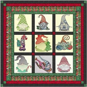 quilt kit gnomey christmas/pre cut ready to sew/finished embroidery