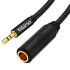 tisino 1/4 to 3.5mm adapter, 1/4" female to 1/8" male stereo audio adapter for headphone, amplifiers, guitar, amp etc. - 1ft/30cm