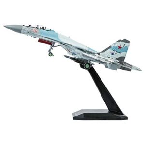 HANGHANG 1/100 Scale SU-35 Attack Plane Metal Fighter Military Model Fairchild Republic Diecast Plane Model for Gifts Blue