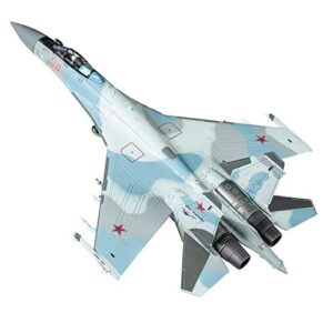 HANGHANG 1/100 Scale SU-35 Attack Plane Metal Fighter Military Model Fairchild Republic Diecast Plane Model for Gifts Blue