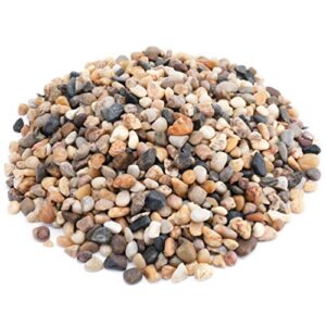 wuweot 12 pounds decorative small pebbles, natural gravel mixed color stones for fresh water fish animal plant aquariums, landscaping, home decor etc (0.4"-0.8")