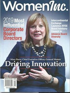 women inc magazine, driving innovation * 2019 most influent winter, 2019/2020