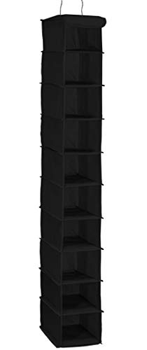 Simple Houseware 10 Shelves Closet Hanging Shoe Organizer, Black