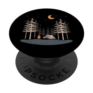 camping hiking mountain scene under stars shirt popsockets popgrip: swappable grip for phones & tablets popsockets standard popgrip