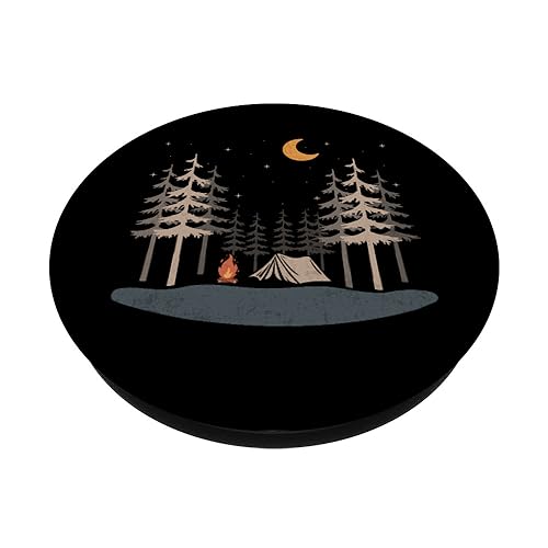 Camping hiking Mountain Scene under stars shirt PopSockets PopGrip: Swappable Grip for Phones & Tablets PopSockets Standard PopGrip