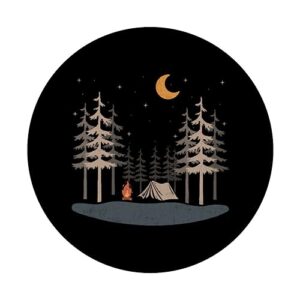 Camping hiking Mountain Scene under stars shirt PopSockets PopGrip: Swappable Grip for Phones & Tablets PopSockets Standard PopGrip