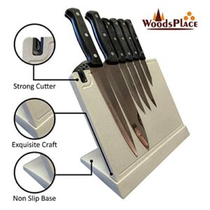 KnifeMaster Magnetic Knife Block | Multifunctional Knife Stand with Knife Sharpener | Detachable Cutting Board | Utensil Holder | Durable and Sturdy Magnetic Knife Holder