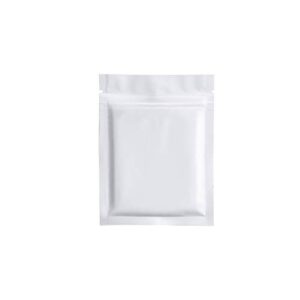 qq studio 100pcs double-sided matte foil flat packaging zipper seal bags (3" x 4", matte white)