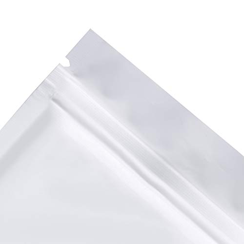QQ Studio 100pcs Double-Sided Matte Foil Flat Packaging Zipper Seal Bags (3" x 4", Matte White)