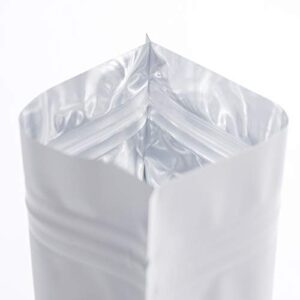 QQ Studio 100pcs Double-Sided Matte Foil Flat Packaging Zipper Seal Bags (3" x 4", Matte White)