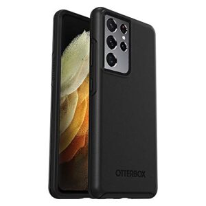 otterbox galaxy s21 ultra 5g (only - does not fit non-plus or plus sizes) symmetry series case - black, ultra-sleek, wireless charging compatible, raised edges protect camera & screen