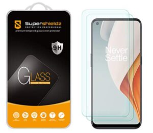 supershieldz (2 pack) designed for oneplus nord n100 tempered glass screen protector, anti scratch, bubble free