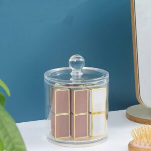 2Pcs Transparent Acrylic Qtip Holder Cotton Swab Organizer Bathroom Canister Storage Organization Makeup Organizer with Lid for Cotton Ball Cotton Swab Cotton Round Pads