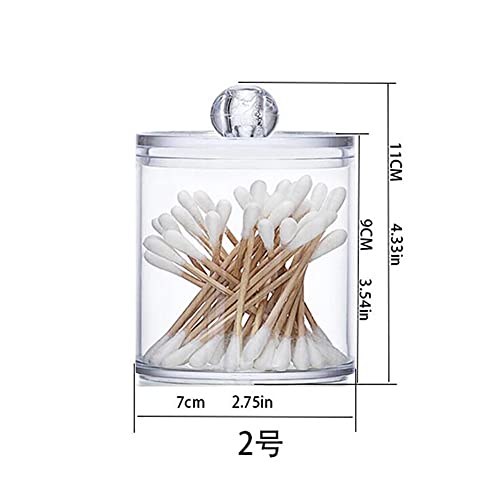 2Pcs Transparent Acrylic Qtip Holder Cotton Swab Organizer Bathroom Canister Storage Organization Makeup Organizer with Lid for Cotton Ball Cotton Swab Cotton Round Pads