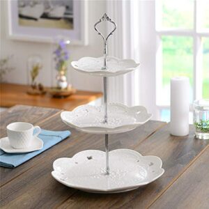 Gukasxi 8 Sets of 3 Tier Cake Plate Stand Handle Cake Stand Hardware Handle, 2 Styles Christmas Party Fruit Cake Plate Handle Cake Cupcake Fruit Tray Stand Handle Plate Hardware Fitting Holder