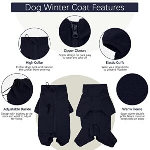 ROZKITCH Dog Winter Coat Soft Fleece Pullover Pajamas, Pet Windproof Warm Cold Weather Jacket Vest Cozy Onesie Jumpsuit Apparel Outfit Clothes for Small, Medium, Large Dogs Walking Hiking Travel Sleep