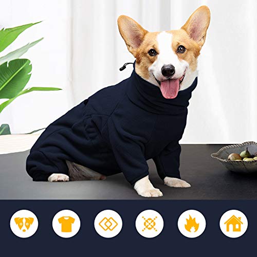 ROZKITCH Dog Winter Coat Soft Fleece Pullover Pajamas, Pet Windproof Warm Cold Weather Jacket Vest Cozy Onesie Jumpsuit Apparel Outfit Clothes for Small, Medium, Large Dogs Walking Hiking Travel Sleep