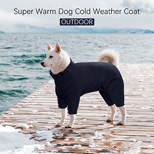 ROZKITCH Dog Winter Coat Soft Fleece Pullover Pajamas, Pet Windproof Warm Cold Weather Jacket Vest Cozy Onesie Jumpsuit Apparel Outfit Clothes for Small, Medium, Large Dogs Walking Hiking Travel Sleep