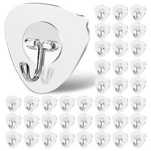 ASOFFI 37 Pack Triangular Self Adhesive Hooks, Waterproof and Oil Proof Seamless Utility Wall Hooks for Home Kitchen Bathroom Chistmas Wreath Light Hanger (37)