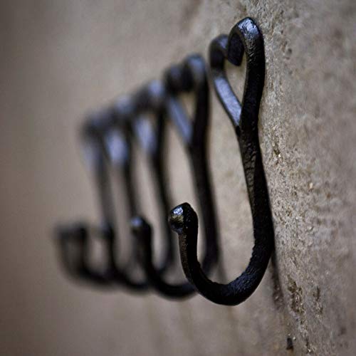 MNTT Decorative Wall Mounted Basic Wrought Iron Hooks,Cast Antique Organization Storage Cabinet Door Hanging Hat Bathroom Key Holder Rack Hanger(3pcs)